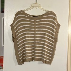 Tommy Bahama tan/cream striped linen blend sweater